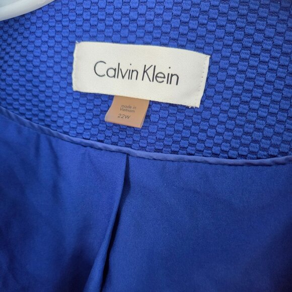 Calvin Klein Cobalt Blue Suit Jacket Blazer Size 22W - Picture 2 of 5